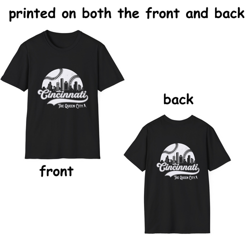 Cincinnati Baseball Tee 2026 - Colorful, printed on both the front and back.