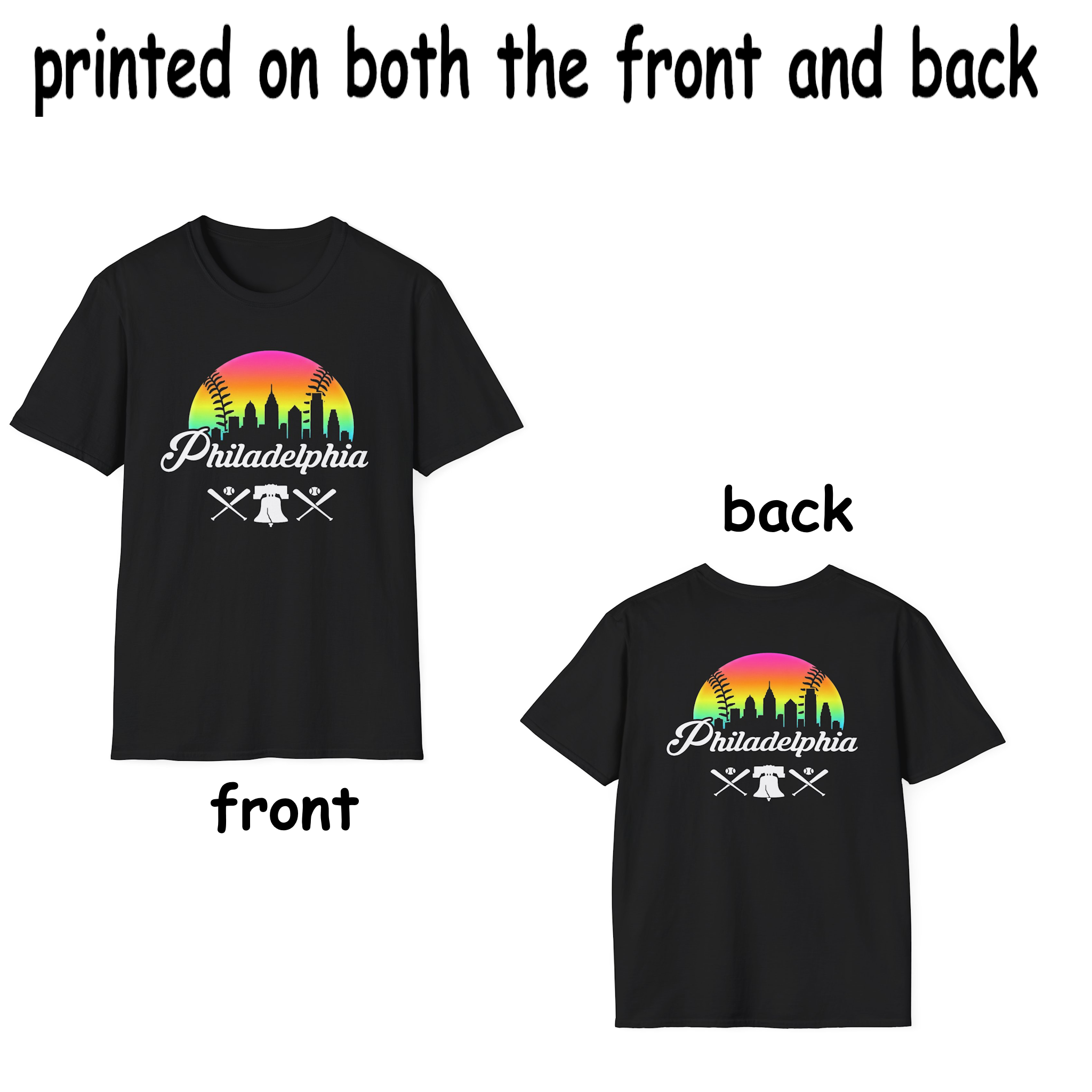 Philadelphia NE Baseball Tee 2026 - Colorful, printed on both the front and back