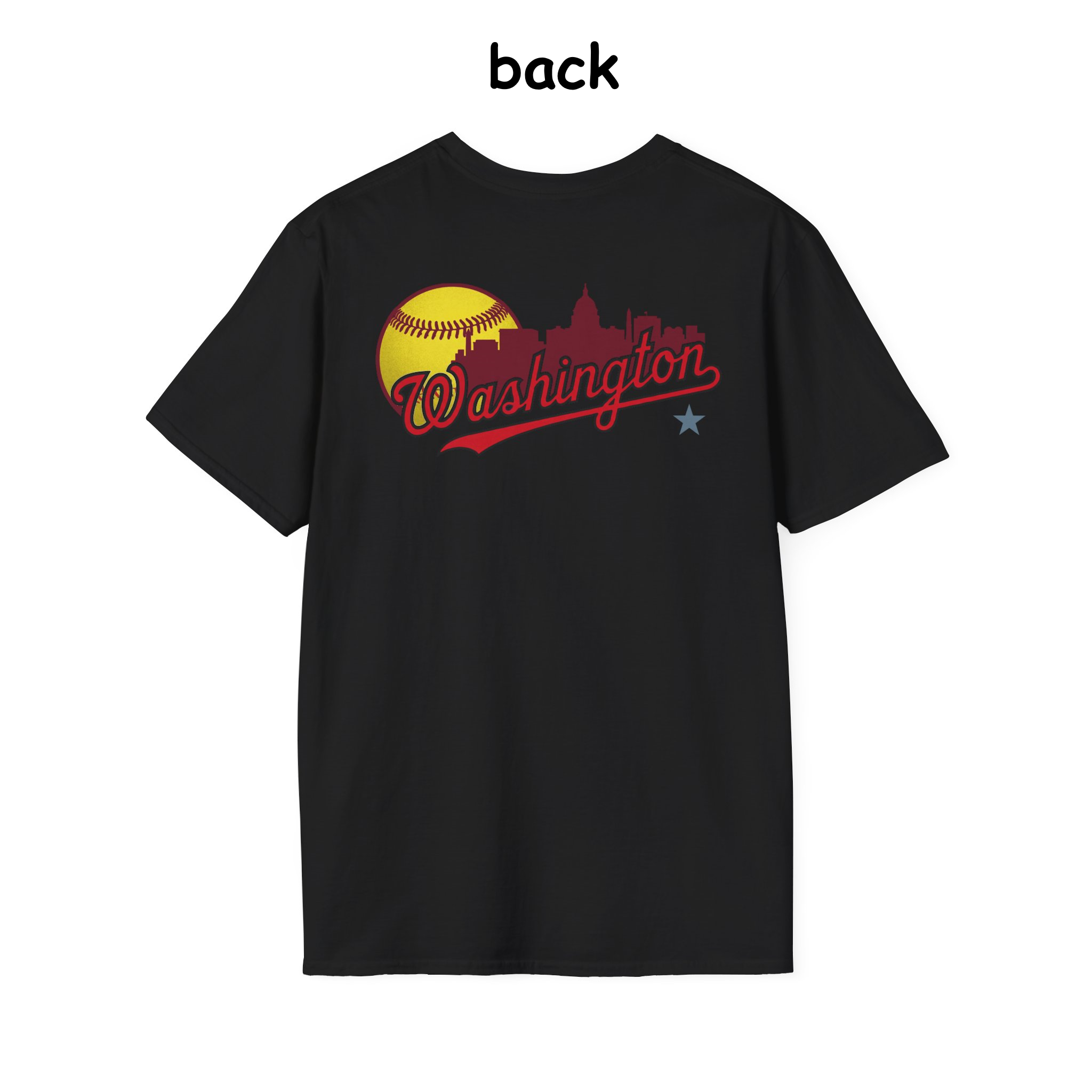 Washington Baseball Tee 2026 N2 - Colorful, printed on both the front and back.