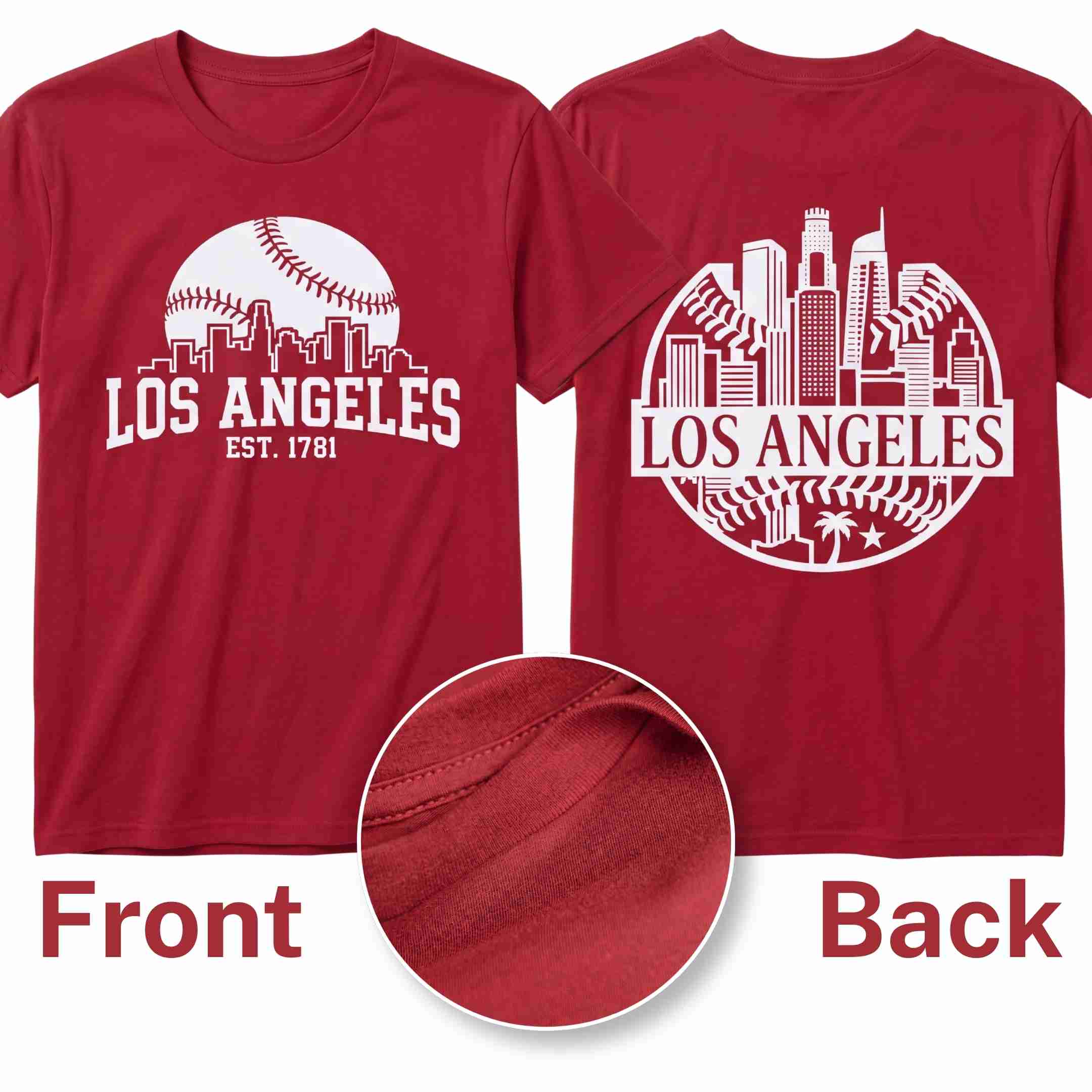 [ALL STATE] Baseball Tee 2026 - Los Angeles [Skyline] S Red - GAMEDEI