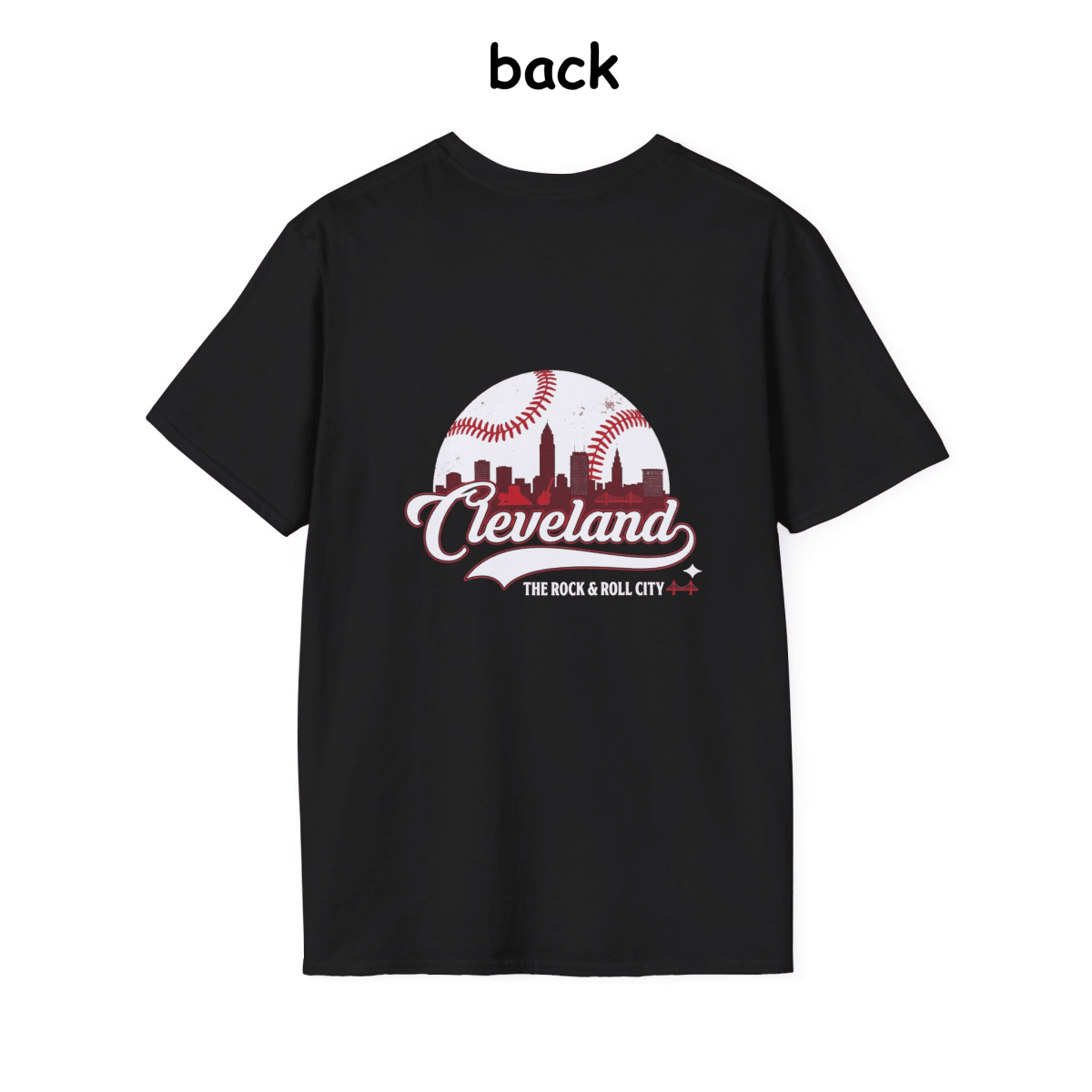 Cleveland Baseball Tee 2026 - Colorful, printed on both the front and back. - S Black both the front and back. - GAMEDEI