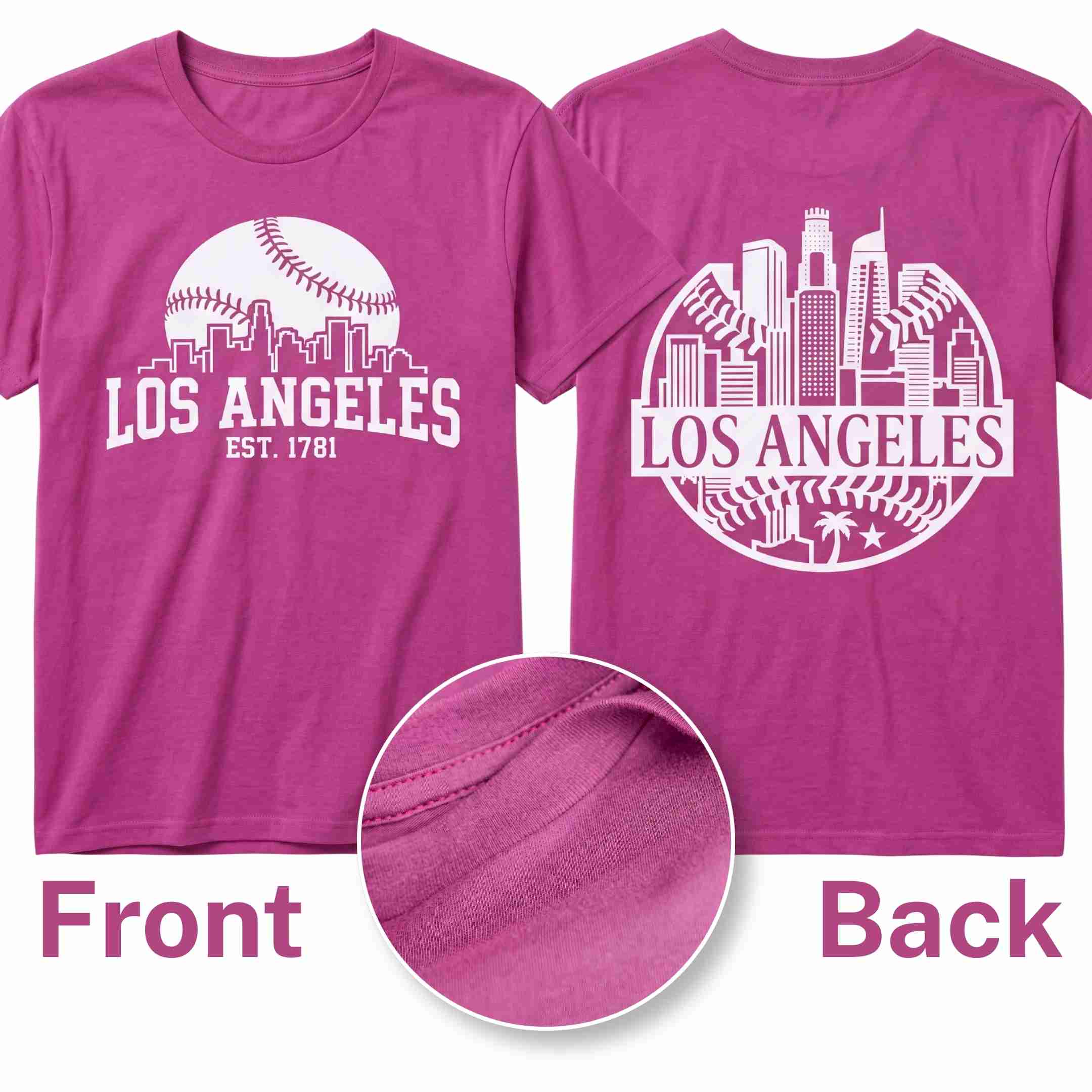 [ALL STATE] Baseball Tee 2026 - Los Angeles [Skyline] S Pink - GAMEDEI