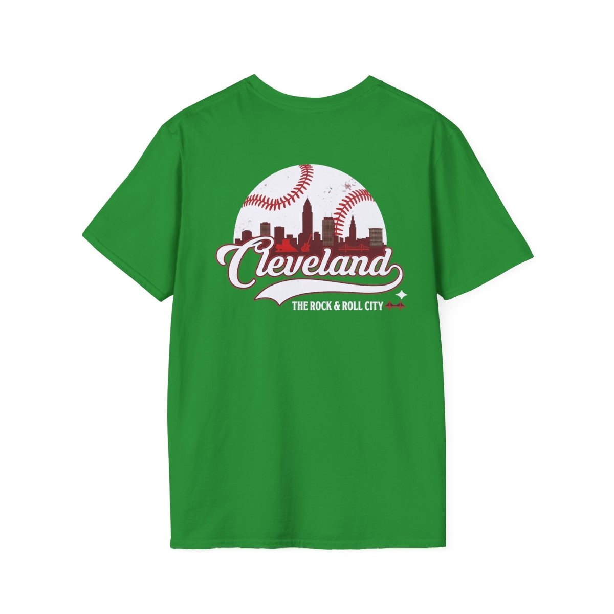 Cleveland Baseball Tee 2026 - Colorful, printed on both the front and back. - S Green both the front and back. - GAMEDEI
