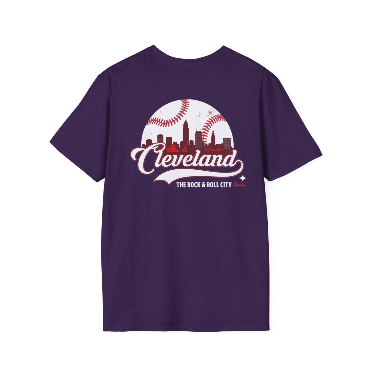 Cleveland Baseball Tee 2026 - Colorful, printed on both the front and back. - S Purple both the front and back. - GAMEDEI