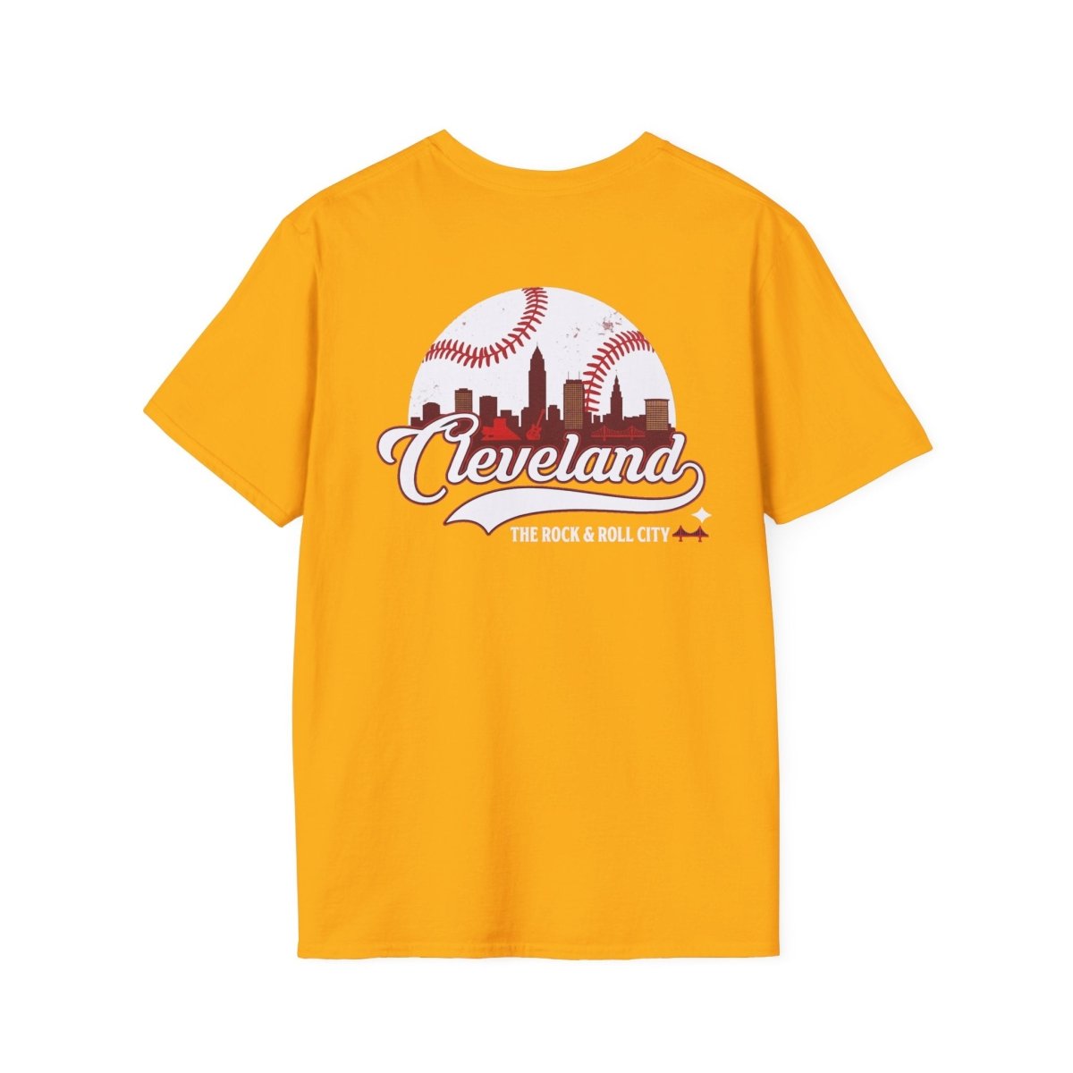 Cleveland Baseball Tee 2026 - Colorful, printed on both the front and back. - S Yellow both the front and back. - GAMEDEI