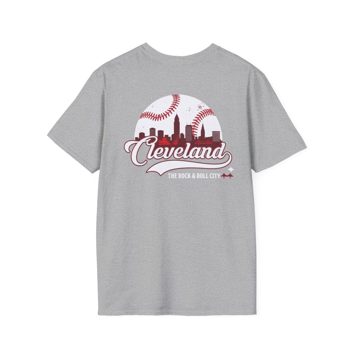 Cleveland Baseball Tee 2026 - Colorful, printed on both the front and back. - S Gray both the front and back. - GAMEDEI